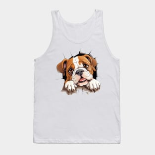 Baby Bulldog Peeking Tank Top